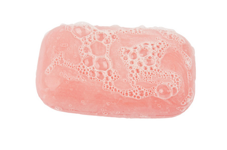 粉红色的肥皂泡沫的隔离