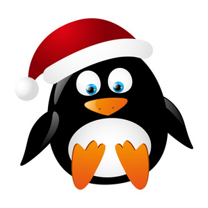 可爱的企鹅圣诞老人