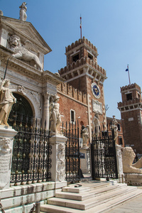阿森纳和海军博物馆入口观威尼斯意大利。