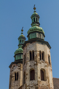 罗马式教堂的圣安德鲁塔在克拉科夫