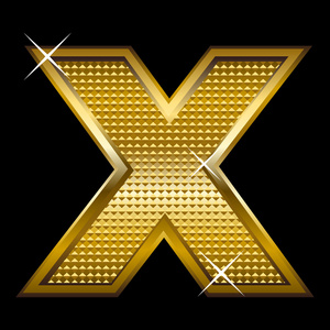 键入字母金色字体键入字母 x照片