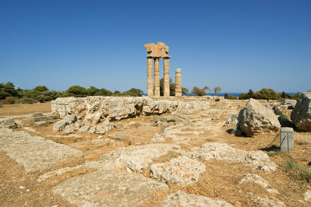 阿波罗庙在罗得岛，希腊的雅典卫城