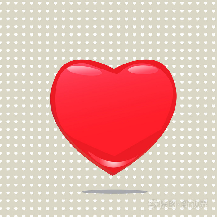大红色的心形图案