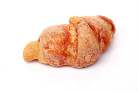 frska och lckra croissant ver vit bakgrund新鲜和美味的羊角面包在白色背景