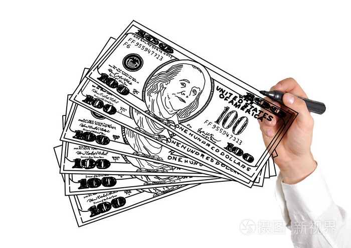 手绘图美元