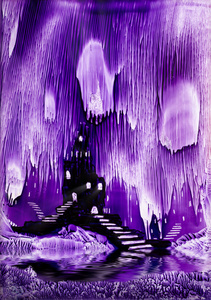 王紫城堡绘画在蜡