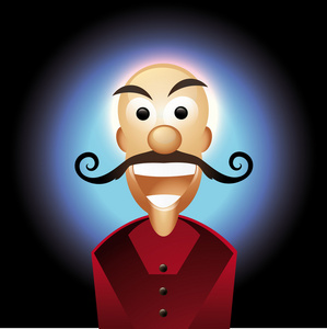 简笔画人物超拽卡通人物-小胡子的男人照片