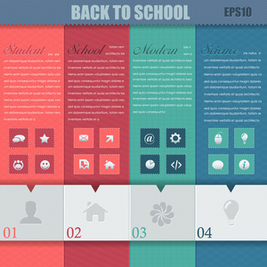矢量背景学校概念编号选项横幅广告  卡