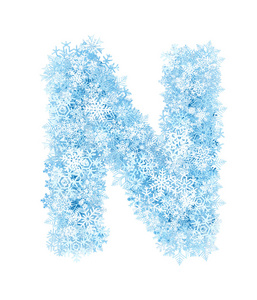 字母 n，冰霜雪花