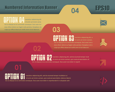 矢量背景数字选项横幅  卡