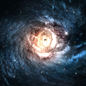 令人难以置信的美丽的螺旋星系，在宇宙深处的某个地方
