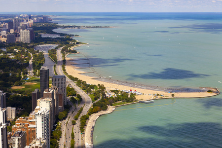 芝加哥湖岸驱动器鸟瞰图