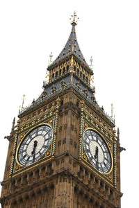 隔离白 伦敦哥特式建筑 英国大笨钟