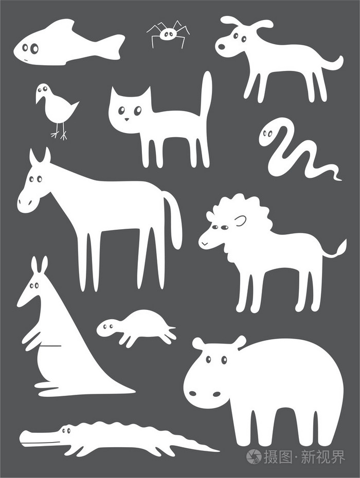 在灰色的另一个抽象动物插画-正版商用图片1apibx-摄图新视界