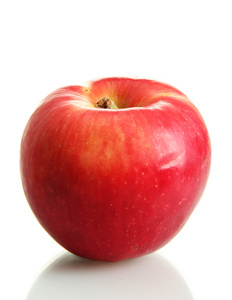 多汁的红苹果，孤立在白色