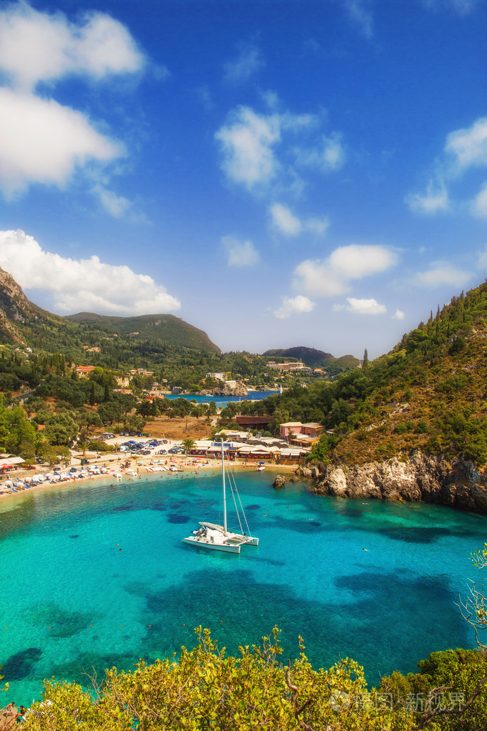 paleokastritsa 湾,科孚岛照片-正版商用图片1apmrb-摄图新视界
