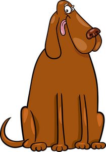 棕色的大狗的卡通插图