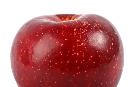 孤立的特写红苹果