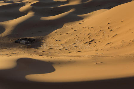 摩洛哥撒哈拉沙漠的柏柏尔营地