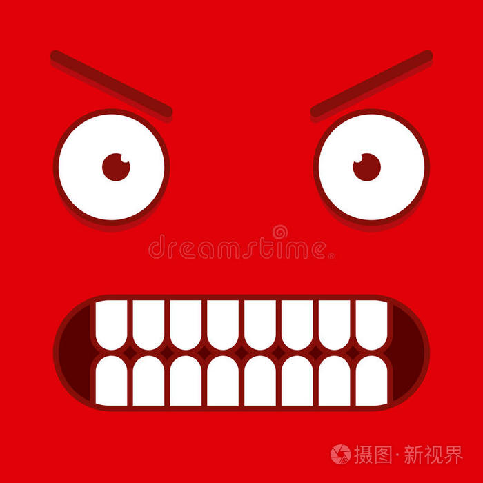 一张可爱的卡通卡通红脸