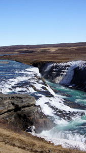 冰岛的古佛斯冰瀑图片