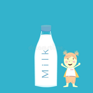 女孩和牛奶