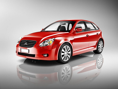 立体造型红色轿车图片