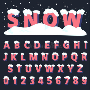 复古字体加雪