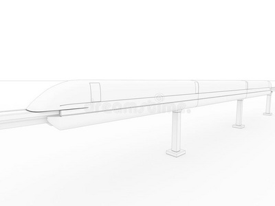 列车白色3d图2