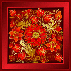抽象的红花装饰物