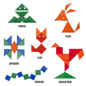 几何图形拼接动物图片