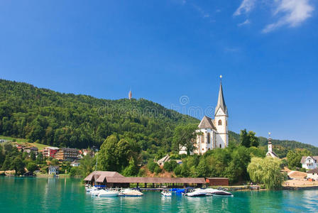玛丽亚沃思度假村。圣普里默斯和费利西亚教堂。奥地利