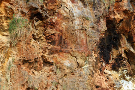 五彩非洲岩石峡谷墙