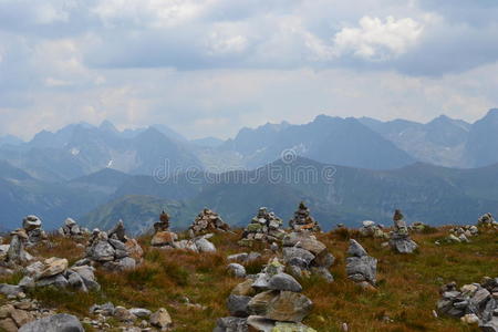 山脉背景，塔特拉山脉，波兰