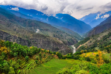 尼泊尔热带山地景观