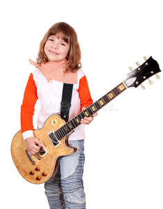 小女孩弹电吉他