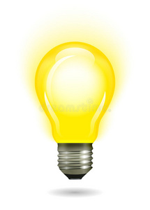 发光的黄色灯泡作为灵感的概念图片