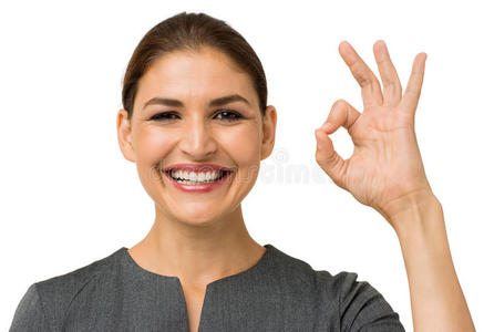 撸啊撸有妹子吗快乐的女商人做手势好吗照片