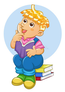 儿童抬头思考图片