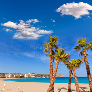 西班牙地中海地区的沙比亚广场图片