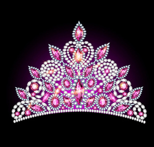 粉色宝石的皇冠女性头饰图片