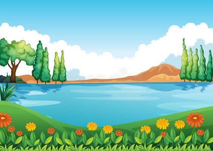 一幅美丽的自然风景画照片