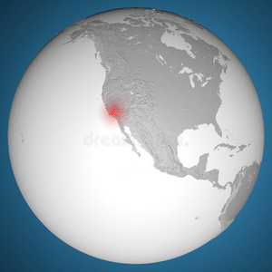 美国地图加州地震冲击图片