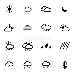 矢量黑色天气图标集