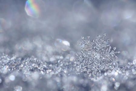 银色雪花照片