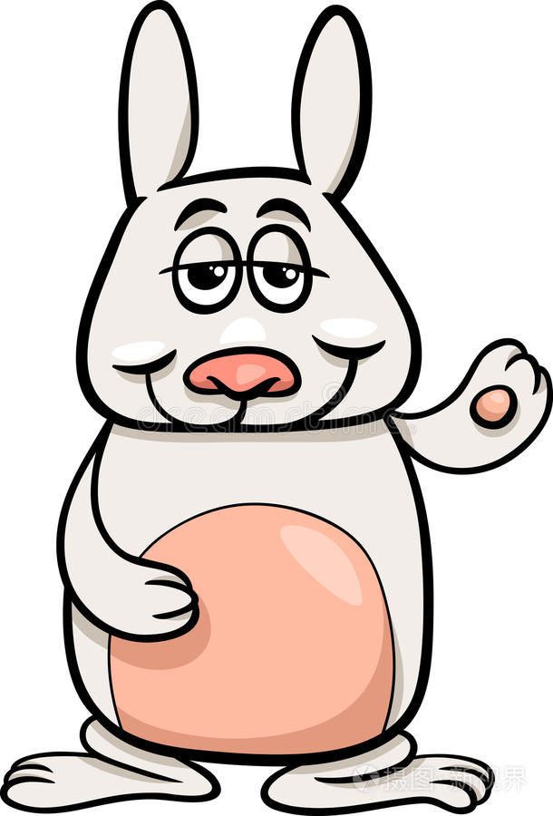 滑稽兔卡通插画