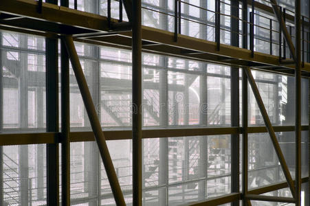 金属结构工业建筑背景。