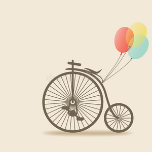 带气球的自行车图片