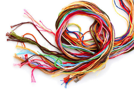 端午五色丝线彩色丝线照片