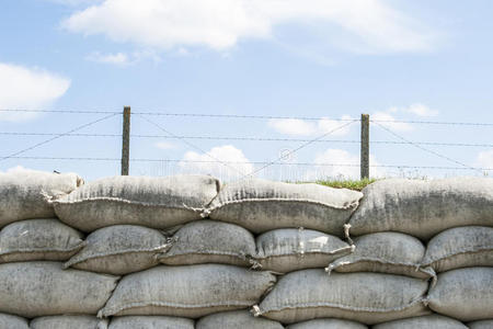 死亡战壕第一次世界大战佛兰德斯战地沙袋比利时照片